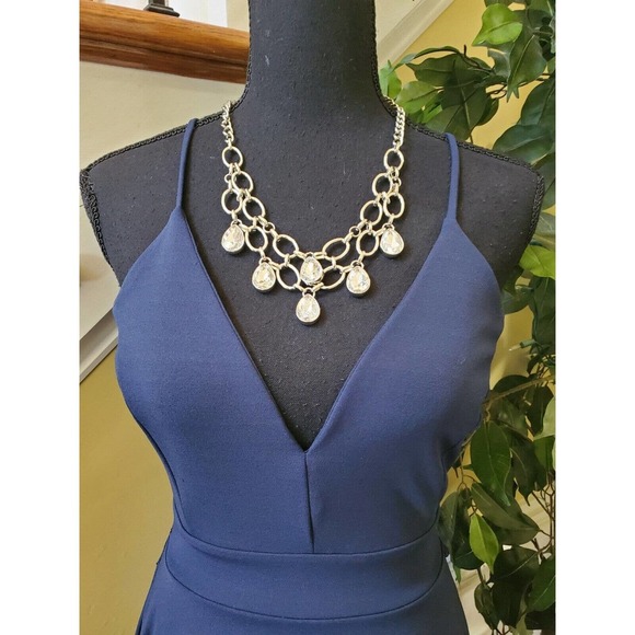 Windsor - Navy Blue - Open Back - Lace Hi-low Dress - Size Small - Picture 2 of 10